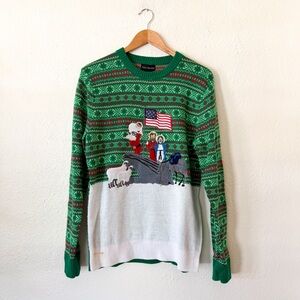 Alex Stevens Men’s Ugly Christmas Nativity & Santa Sweater